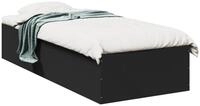vidaXL Bettgestell, Bettrahmen Schwarz 75x190 cm Holzwerkstoff