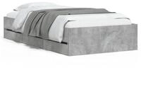 vidaXL Bettgestell, Bettrahmen mit Schubladen Betongrau 90x190 cm Holzwerkstoff
