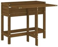 vidaXL Blumentopf Pflanzkasten mit Klappbarer Tischplatte Honigbraun Massivholz...