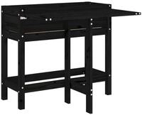 vidaXL Blumentopf Pflanzkasten mit Klappbarer Tischplatte Schwarz Massivholz (1...
