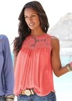 Buffalo Crepebluse mit Spitzeneinsatz, Blusentop, Boho-Style