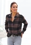 LASCANA Hemdbluse aus weichem Flanell, Karobluse aus Baumwolle, Damenbluse