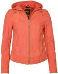 Lederjacke MAZE "Lederjacke Donie", Damen, Gr. XS, pink (candy), Obermaterial: 100%