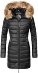 Marikoo Steppmantel Rose-Stepp zeitloser Winterparka mit gro&szlig;er Kunstfellkapuze