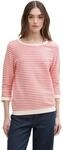 Sweatshirt TOM TAILOR DENIM, Damen, Gr. XXL (44), rot (rot wei&szlig; structure), Strick,