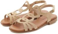 Sandale LASCANA "Sommerschuh", Damen, Gr. 36, beige, Obermaterial: 100% Rindsleder.
