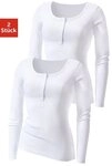 H.I.S Langarmshirt (2er-Pack) feine Rippqualit&auml;t aus reiner Baumwolle