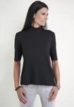 Stehkragenshirt SEIDEL MODEN, Damen, Gr. 34, schwarz, Jersey, Obermaterial: 96%
