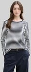 TOM TAILOR Denim Langarmshirt T-Shirt (im Einserpack) Langarmshirt mit Streifenmuster
