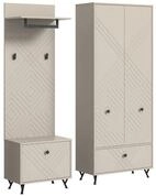 xonox.home Kleiderschrank Notes Garderobenm&ouml;bel Set matt beige. (3-St)