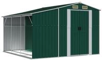 vidaXL Ger&auml;tehaus, Gartenhaus Gr&uuml;n 277x279x179 cm Verzinkter Stahl