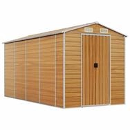 vidaXL Ger&auml;tehaus, Gartenhaus Hellbraun 191x385x198 cm Verzinkter Stahl