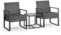 OK-Living Sitzgruppe, Anthrazit, 3 Teile, mit Tisch, (Set, 2-tlg., 3-er Set),...