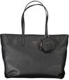 GUESS JEANS Umh&auml;ngetasche, Elegante Damen Handtasche Schwarz mit Laptopfach &...