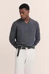 Rundhalspullover BUGATTI, Herren, Gr. L, grau (dunkelgrau), 100% Wolle, regular fit,