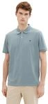 Poloshirt TOM TAILOR, Herren, Gr. M, grau (grau mint), Single Jersey, Obermaterial: