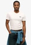 Rundhalsshirt SUPERDRY "ESSENTIAL CONTRAST EMB TEE", Herren, Gr. S, wei&szlig; (optic),
