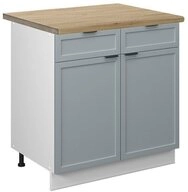 Vicco Unterschrank Fame-Line, Hellblau-grau/Wei&szlig;, 80 cm, AP Eiche (1-St)