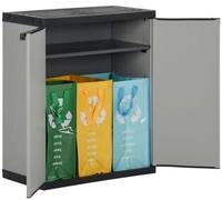 vidaXL M&uuml;lleimer, M&uuml;lltonnenbox Grau und Schwarz 68x40x85 cm PP