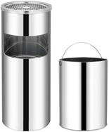 vidaXL M&uuml;lleimer M&uuml;lleimer mit Aschenbecher 30 L Edelstahl