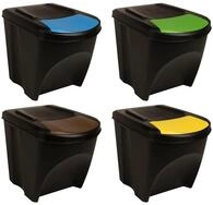 vidaXL M&uuml;lleimer Stapelbare M&uuml;lleimer 4 Stk. Anthrazit 100 L