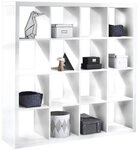 Raumteilerregal STYLE, B 147 x H 147 x 38 cm, Wei&szlig;, 4 Etagen, 16 offene F&auml;cher