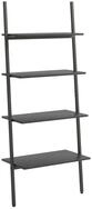 vidaXL B&uuml;cherregal, Leiterregal mit 4 B&ouml;den Schwarz 64x34x150,5 cm