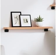 vidaXL Regal, Wandregal Hellbraun 60x10x2 cm Massivholz Eiche Behandelt
