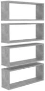 vidaXL Wandregal, W&uuml;rfelregale 4 Stk. Betongrau 60x15x23 cm Holzwerkstoff
