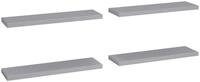 vidaXL Wandregal, Schwebende Wandregale 4 Stk. Grau 90x23,5x3,8cm MDF