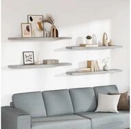 vidaXL Wandregal vidaXL Schweberegale 4 Stk. Betongrau 120x23,5x3,8 cm MDF