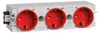 Hager Tehalit Steckdose 3-fach rt C-Profil GS3000 vrt Steckdosenleiste