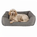 lionto Hundebett mit abnehmbaren Bezug, modernes Hundesofa 90x75 cm, grau,...