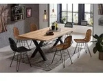 SIT Esstisch Gent Wildeiche Massivholz mit X-Gestell aus Metall, Industrial,...