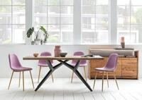 SIT Esstisch Toronto Massivholz mit Baumkante & extravagantem Metallgestell,