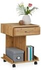 relaxdays Beistelltisch mit Rollen ROLLI Bambus