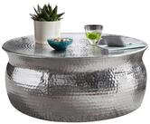 Wohnling Couchtisch WL5.451 Wohnzimmertisch Sofatisch Rund Hammerschlag Silber...