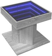 vidaXL Couchtisch LED-Couchtisch Grau Sonoma 50x50x45 cm Holzwerkstoff (1-St)