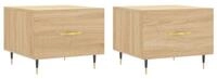 vidaXL Couchtisch Couchtische 2 Stk. Sonoma-Eiche 50x50x40 cm Holzwerkstoff...