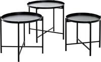 HAKU Beistelltisch Sofatisch, Wohnzimmertisch (Set, 3-St., 3er Set), rund - aus