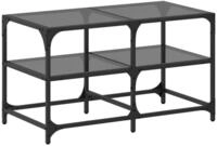 vidaXL Couchtisch Couchtisch mit Glasplatte Schwarz 78,5x40x45 cm Stahl (1-St)