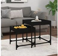vidaXL Couchtisch vidaXL Beistelltische 2 Stk. Schwarz Holzwerkstoff