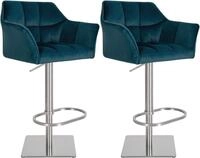 CLP Barhocker Damaso (Set, 2er), mit Samtbezug, h&ouml;henverstellbar, bis 150 kg