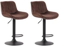 CLP Barhocker 2er Set Barhocker Lentini Samt schwarz