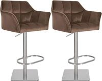CLP Barhocker Damaso (Set, 2er), mit Samtbezug, h&ouml;henverstellbar, bis 150 kg