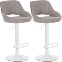 CLP Barhocker Milet Stoff (Set, 2er), Stoffbez&uuml;ge, h&ouml;henverstellbar und drehbar