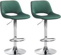 CLP Barhocker Camden (Set, 2er), mit Samt-Bezug, h&ouml;henverstellbar