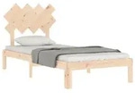 vidaXL Bett Massivholzbett ohne Matratze 90x200 Kiefernholz beige