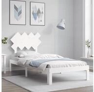 vidaXL Bettgestell vidaXL Massivholzbett ohne Matratze Wei&szlig; 90x200 cm...