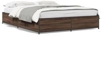 vidaXL Bettgestell, Bettrahmen Braun Eichen-Optik 120x190 cm Holzwerkstoff...